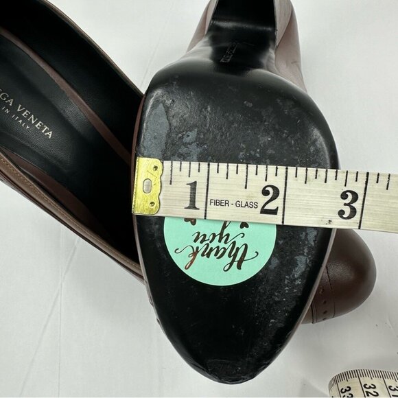 Bottega Veneta Women’s Brown Designer Oxford Leather Platform Heels EU 40 - Picture 15 of 15